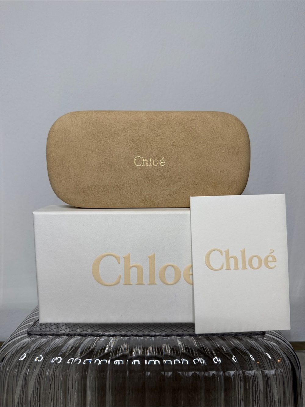 Chloe Tan Sunglasses Case and Box